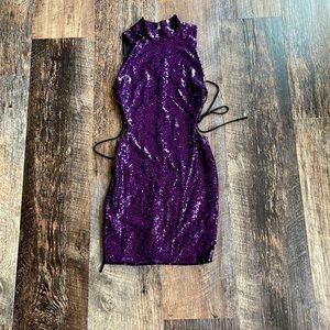 Sequined Purple Dress